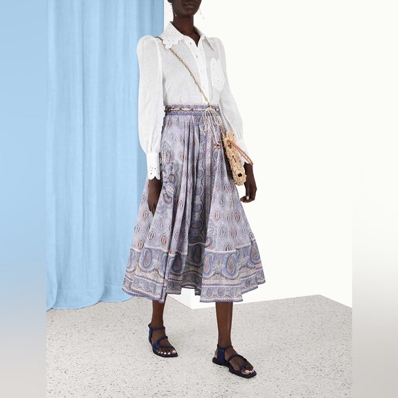 Zimmermann Vitali Paisley Print Skirt - Picture 1 of 12